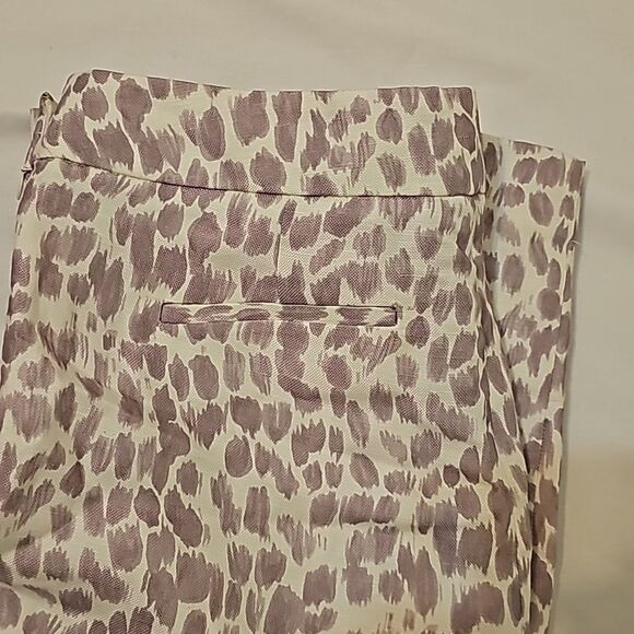 NWT J. Crew Pleated Linen Blend Pants in Lilac Giraffe Print size 8 - Picture 12 of 14